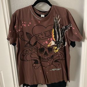 Ed Hardy by Christian Audigier “Love Kills Slowly” tee, size L